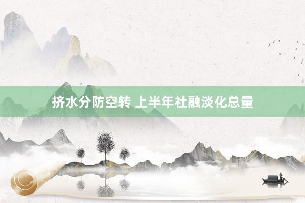 挤水分防空转 上半年社融淡化总量