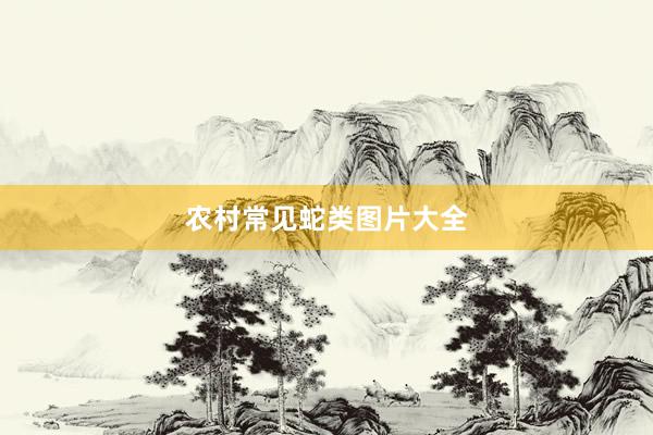 农村常见蛇类图片大全